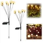 Lampa solarna wbijana Daisy czarny 75 cm 2 szt.