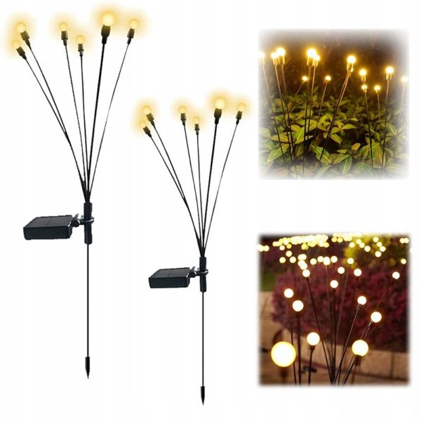 Lampa solarna wbijana Daisy czarny 75 cm 2 szt.