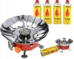 KUCHENKA TURYSTYCZNA MINI Z OSŁONĄ POLOWA GAZOWA + 4 x GAZ TIROSS 400ml