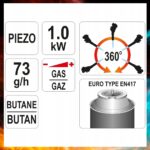 Zestaw Palnik Gazowy YATO 360° Piezo Do Lutowania 2x Kartusz Alpen Rękawice - obrazek 6