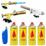 PALNIK GAZOWY CERAMICZNY PIEZO + MOSIĘŻNY + 4x GAZ TIROSS + ZAPALNICZKA