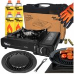 Kuchenka Turystyczna Bavaria 4x Kartusz Gaz Alpen Camping Nakładka Rękawice