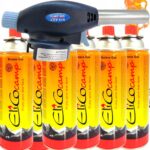 PALNIK CERAMICZNY FLAME915 NA KARTUSZE PIEZOZAPALARKA +6x GAZ KARTUSZ ELICO