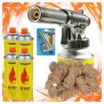 Palnik Gazowy Tiross TS708 Piezo + 4x Gaz Tiross + 10 szt Ekopodpałka