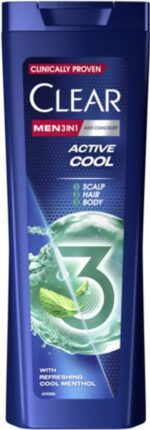 SZAMPON CLEAR ACTIVE COOL MEN 3w1 360 ml - obrazek 2