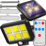 LAMPA SOLARNA Z CZUJNIKIEM RUCHU ZMIERZCHU LED ZEWNĘTRZNA OGRODOWA + PILOT