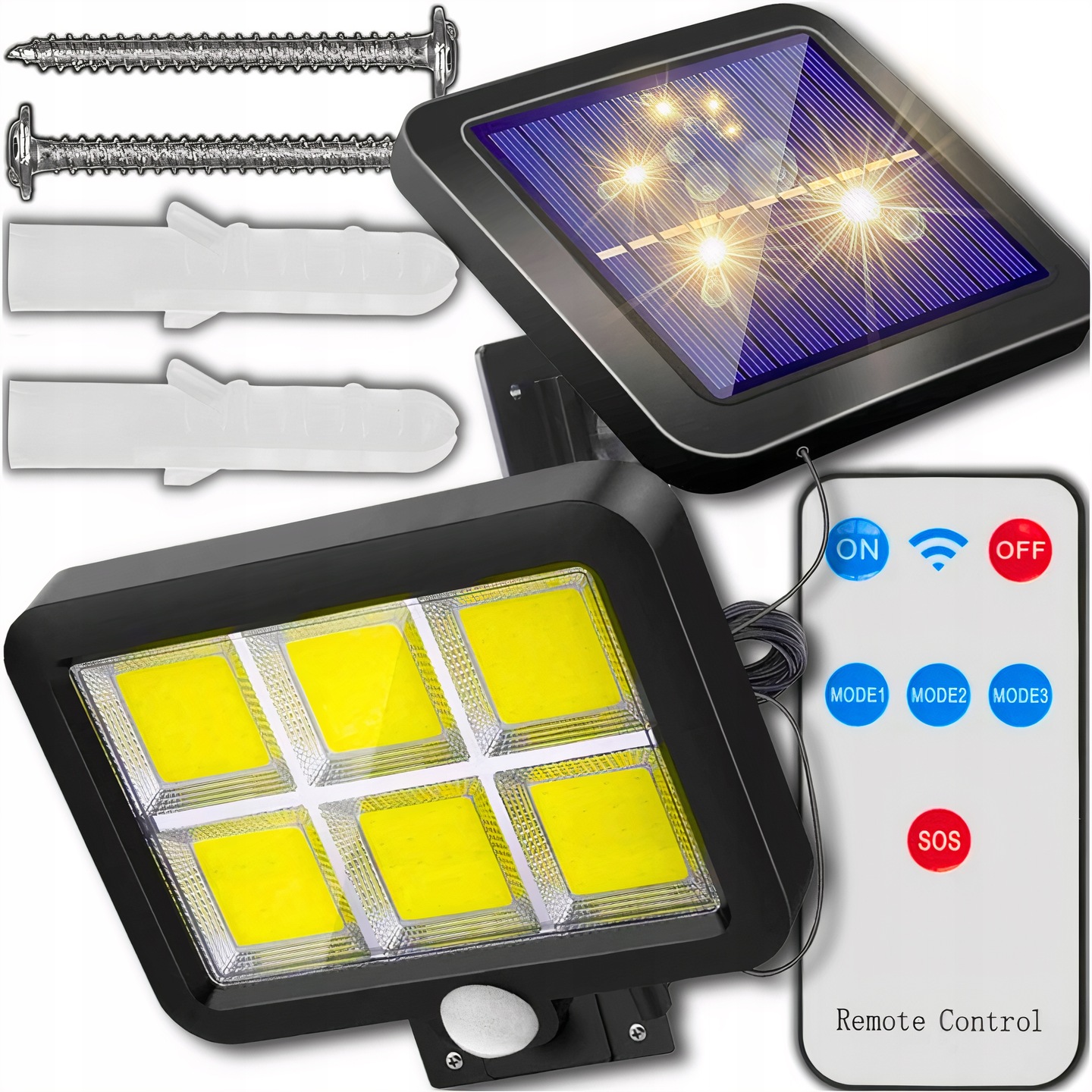 20ecf9f83b533bbf83ac405e932551df.jpg LAMPA SOLARNA Z CZUJNIKIEM RUCHU ZMIERZCHU LED ZEWNĘTRZNA OGRODOWA + PILOT - obrazek 1