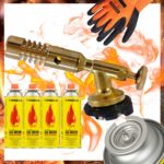 Palnik Gazowy Piezo Mosiężny Ricas 4x Kartusz Gaz Tiross Rękawice Gratis - obrazek 2