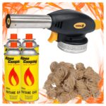 Palnik Gazowy Piezo Vorel+ 4x Kartusze Gaz Alpen+ 10 szt Ekopodpałka
