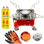 Kuchenka Gazowa Turystyczna Mini + 4 x Kartusz Tiross GAZ + Rękawice Gratis