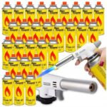 GAZ WKŁAD KARTUSZ FIRMY ALPEN CAMPING 400ML 28 SZT +PALNIK CERAMICZNY BIAŁY