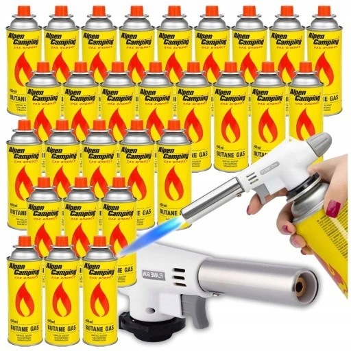366cc49efbfd063c4860c9509921a2de.jpg GAZ WKŁAD KARTUSZ FIRMY ALPEN CAMPING 400ML 28 SZT +PALNIK CERAMICZNY BIAŁY - obrazek 1