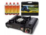 Kuchenka Turystyczna Elico Camp BDZ 155B czarna 2200 W + 4x Gaz Kartusz Gaz