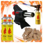 Palnik Gazowy Tiross TS705 Piezo + 4x Gaz Tiross + 10 szt Ekopodpałka