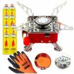Kuchenka Gazowa Turystyczna Mini + 8x Kartusz Firmy Tiross +Rękawice Gratis