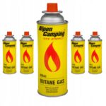 GAZ KARTUSZ GAZOWY NABÓJ KUCHENKI PALNIKA ALPEN CAMPING 400ML 5 SZTUK