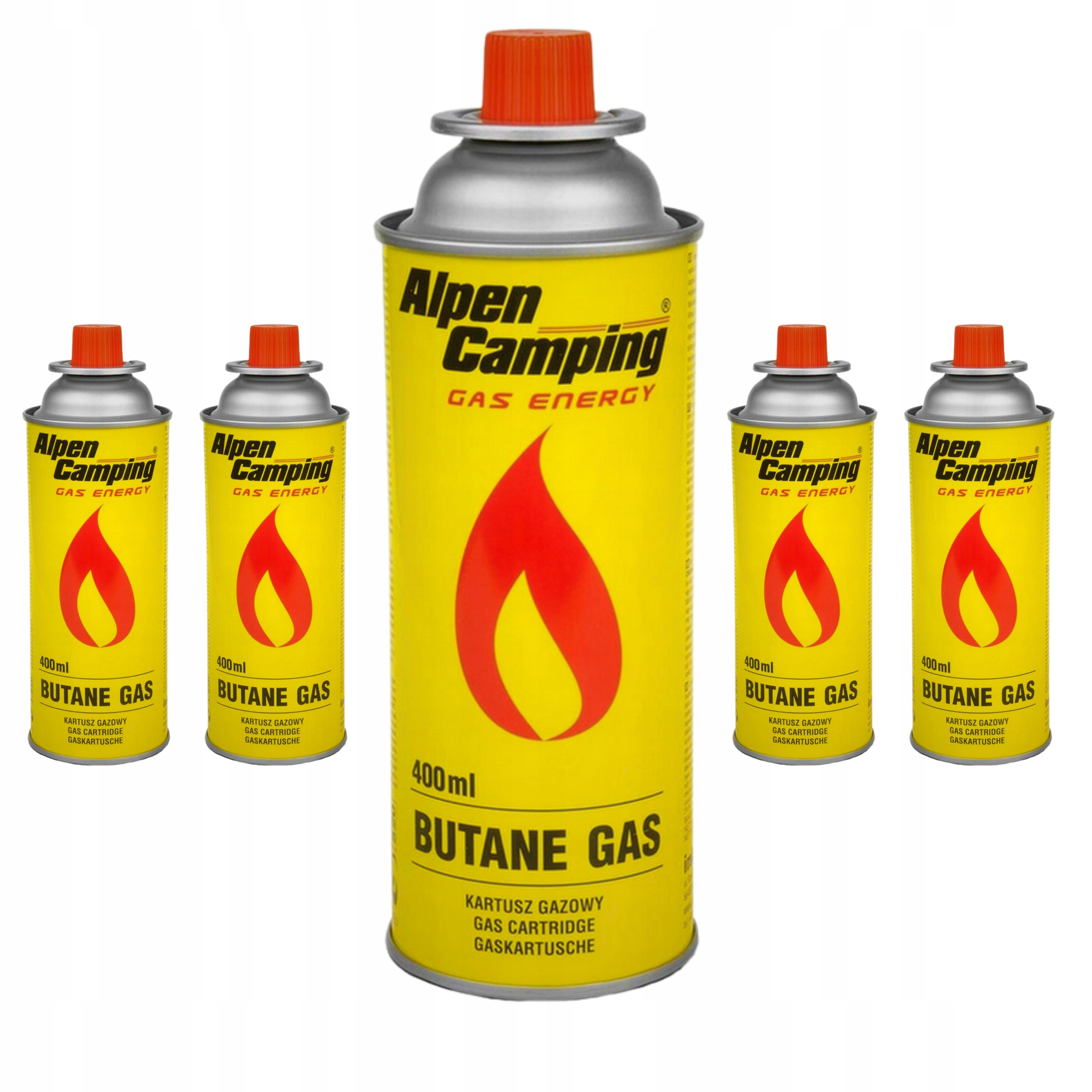 4247e5ef5c35f3d3596440a11955f4a2.jpg GAZ KARTUSZ GAZOWY NABÓJ KUCHENKI PALNIKA ALPEN CAMPING 400ML 5 SZTUK - obrazek 1