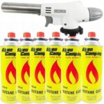 PALNIK GAZOWY NA KARTUSZE OPALARKA LUTLAMPA BIAŁY FLAME GUN + 6 x GAZ ALPEN