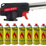 Palnik Gazowy na kartusze Torch M-961C 360° + 9x Gazów Alpen Camping 400ml