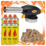 Palnik Gazowy Piezo Vorel+ 6x Kartusze Gaz Tiross + 20 szt Ekopodpałka