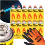 ZESTAW 12 SZTUK KARTUSZE ALPEN CAMPING GAZ 400ml + RĘKAWICE VERKEN GRATIS