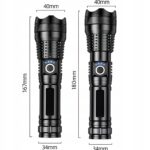 1xMOCNA LATARKA TAKTYCZNA LED XHP90 ZOOM SURVIVALOWA CREE AKUMULATOROWA USB - obrazek 13