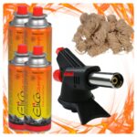 Palnik Gazowy Tiross TS705 Piezo + 4x Gaz Elico + 10 szt Ekopodpałka