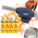 Palnik Gazowy FLAME GUN G-915 Lutlampa 4x Kartusz Gaz Alpen Rękawice Gratis