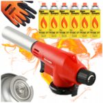 Zestaw Palnik Gazowy Vulcano +6x Kartusz Gaz Alpen Camping +Rękawice Gratis