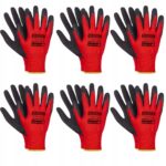 6 X RĘKAWICE ROBOCZE REDLATEX VERKEN RĘKAWICZKI MOCNE BHP GRUBE roz. 11