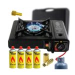 KUCHENKA TURYSTYCZNA GAZOWA POLOWA PRZENOŚNA W WALIZCE + 4x GAZ ALEPN 400ml