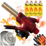 Palnik Gazowy Czerwony TORCH z Osłoną 4xKartusz Gaz Alpen Rękawice Gratis