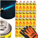ZESTAW 24 SZTUK KARTUSZE ALPEN CAMPING GAZ 400ml + RĘKAWICE VERKEN GRATIS