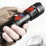 1xMOCNA LATARKA TAKTYCZNA LED XHP90 ZOOM SURVIVALOWA CREE AKUMULATOROWA USB - obrazek 8