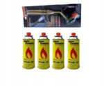 PALNIK CIENKI DŁUGI ZŁOTY LUTOWNICA Z PODWÓJNA DYSZA + 4 x GAZ ALPEN 400 ml