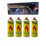 PALNIK CIENKI DŁUGI ZŁOTY LUTOWNICA Z PODWÓJNA DYSZA + 4 x GAZ ALPEN 400 ml