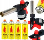 YATO PALNIK GAZOWY PIEZO 2kW ZŁĄCZE EN417 + 4x KARTUSZE GAZOWE 400ML ZESTAW