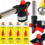 YATO PALNIK GAZOWY PIEZO 2kW ZŁĄCZE EN417 + 4x KARTUSZE GAZOWE 400ML ZESTAW