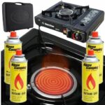 KUCHENKA TURYSTYCZNA CERAMICZNA Z WALIZKĄ +4x KARTUSZE GAZOWE ALPEN CAMPING