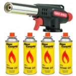 1xPALNIK GAZOWY TORCH M-961C - 360 + 4 x NABÓJ KARTUSZ ALPEN CAMPING 400 ml