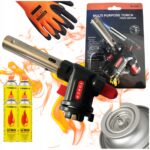 Palnik Gazowy Markowy Torch Multi Purpose 4x Kartusz Tiross Rękawice Gratis