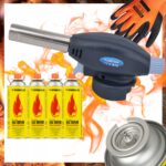 Palnik Gazowy FLAME GUN Lutlampa 4x Kartusz Gaz Tiross Rękawice Gratis - obrazek 2
