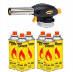 MARKOWY PALNIK PISTOLET GAZOWY Z PIEZO VOREL - 73413 + 6x GAZ ALPEN CAMPING