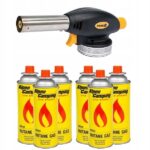 MARKOWY PALNIK PISTOLET GAZOWY Z PIEZO VOREL - 73413 + 6x GAZ ALPEN CAMPING