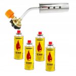 Zestaw Palnik Gazowy Dekarski 360 MOCNY + 4 x Gaz Kartusz TIROSS 227g/400ml