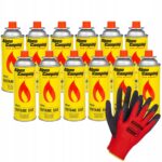 12X KARTUSZ GAZOWY NABÓJ GAZ DO KUCHENKI PALNIKA ZAPALNICZKI 400ml + GRATIS