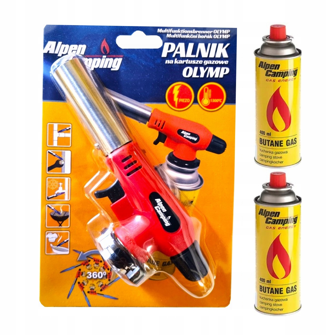 c00d58debd7960e5e30bfa0b7caf74f4.jpg Mocny palnik gazowy na Kartusze ALPEN CAMPING 1300W OLYMP +2x KARTUSZ 400ML - obrazek 1