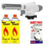 ZESTAW PALNIK GAZOWY NA GAZ FLAME GUN CERAMICZNY + 2X KARTUSZ BUTLA NABÓJ