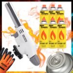 Palnik Gazowy FLAME GUN 920 Ceramiczny Piezo 6x Kartusz Alpen Rękawice - obrazek 2