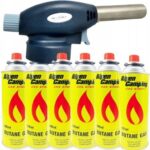 PALNIK GAZOWY NIEBIESKI FLAME GUN 915 + 6x GAZ KARTUSZ ALPEN CAMPING 400 ml